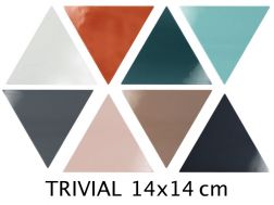 TRIVIAL 14x14 cm - PÅytki Åcienne, trÃ³jkÄtne, w designerskiej kolorystyce.